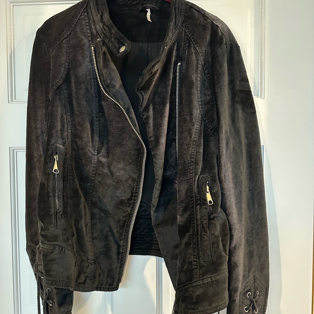 Free People Velvet Biker Jacket